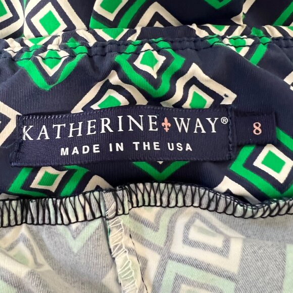 Katherine Way Womens Panama Pull On Ankle Pants Double Diamond Green size 8 - Picture 9 of 11